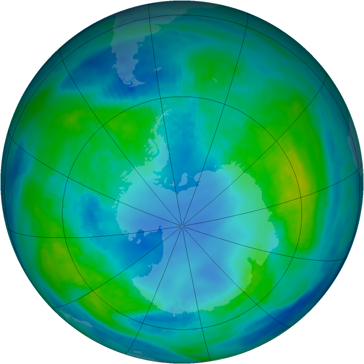 Antarctic ozone map for 26 April 1987
